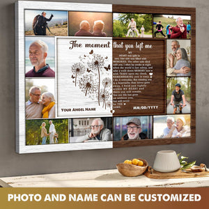 Personalized Heart Memorial Photo Collage Canvas/Poster Loss Of A Loved One Gifts