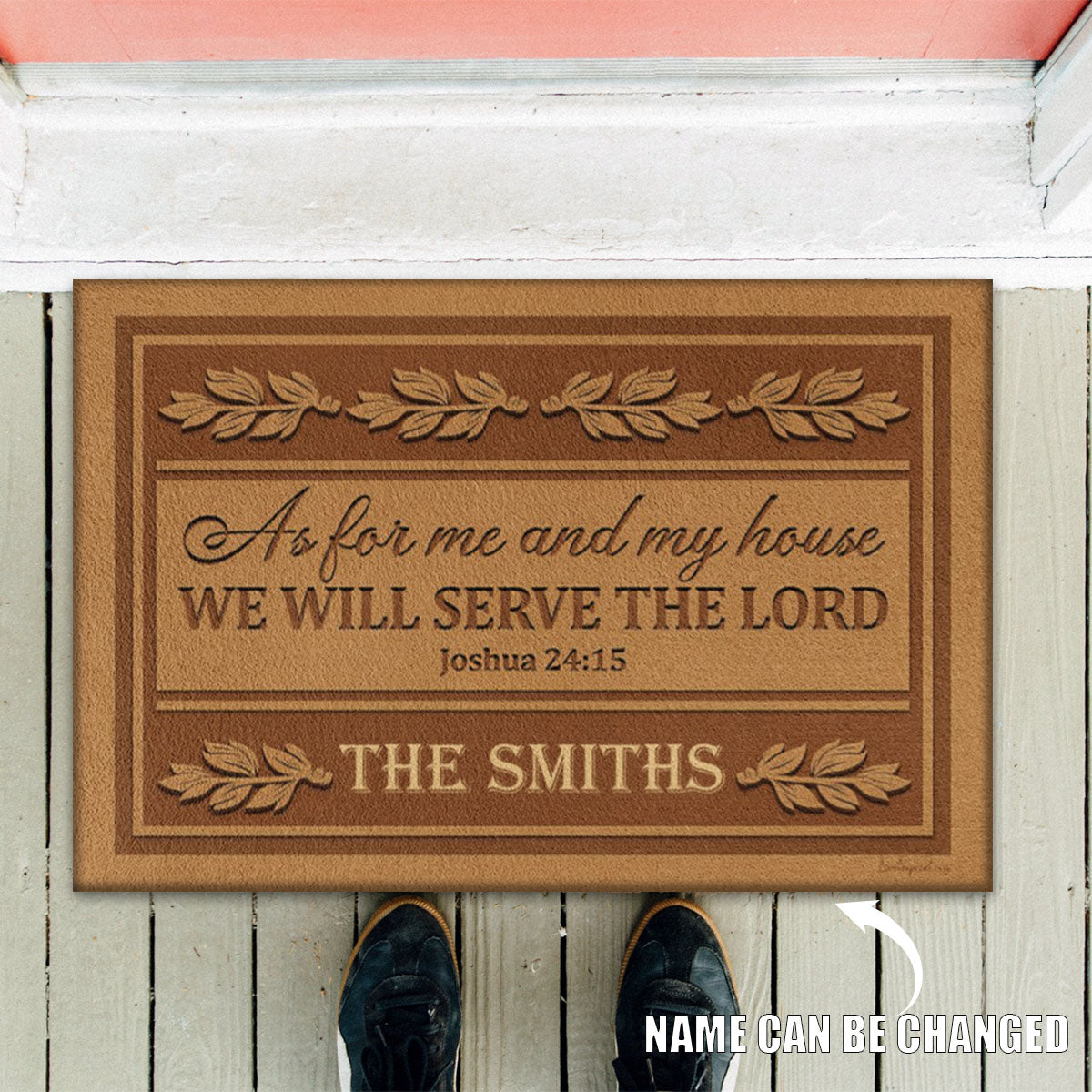 Personalized As For Me And For My House We Will Serve The Lord Doormat