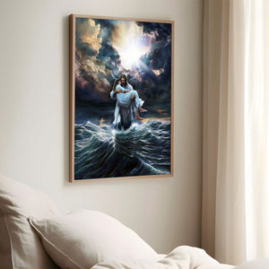 The Savior Who Calms Every Storm  -Christian canvas, Christian home decor