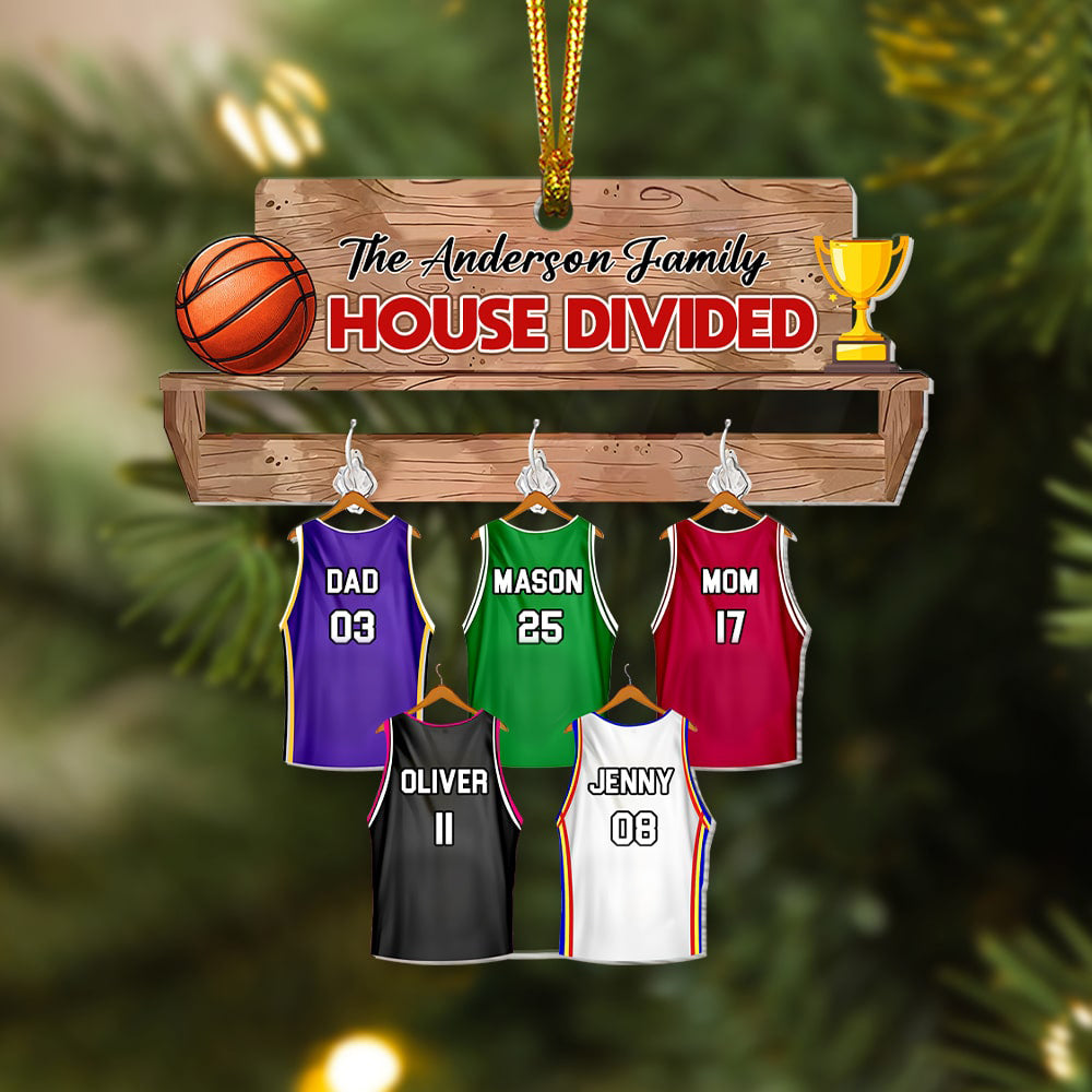 Gifts For Basketball-Loving Family Personalized Christmas Arcylic Ornament