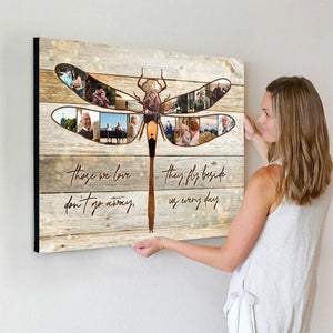 Personalized Dragonfly Photo Collage Canvas Poster Memorial Gift