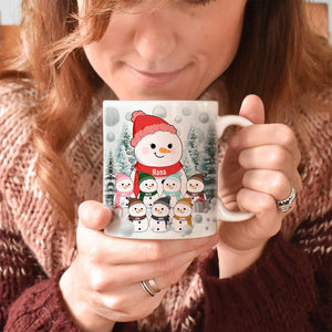 Christmas Snowman Grandma Grandpa Grandkids - Personalized Mug Xmas Gift