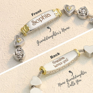 Gift for Daughter/Granddaughter - Personalized Name Heart Bolo Bracelet