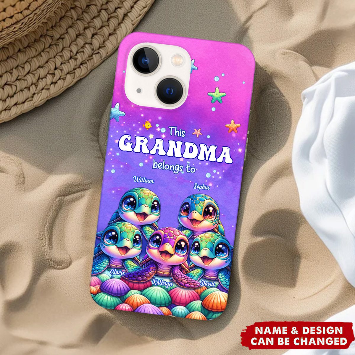 Personalized This Grandma belongs to Colorful Turtle Phone Case - barods