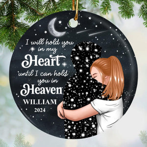 Always With You Woman With Lost Loved One Memorial Keepsake Personalized Ceramic Ornament