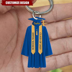 Personalized College Graduation Acrylic Keychain, Class Of 2025, High School Graduation Gift