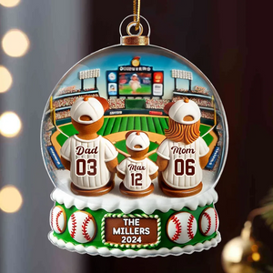 Baseball Family Watching Game Sport Lover Personalized Acrylic Ornament