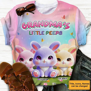 Personalized Grandma's Little Bunny Easter All-over Print T-Shirt