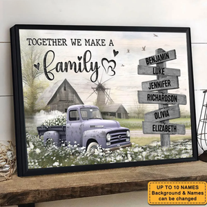 Family Farmhouse Personalized Gift Old Truck Poster