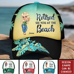 Retired See You At The Beach - Personalized cap