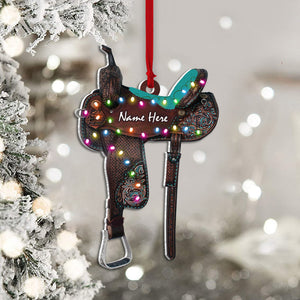 Horse Saddle Personalized Acrylic Ornament Gifts For Cowboy Horse Lovers