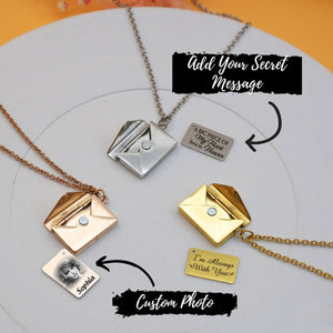 I am always with you - Personalized Memorial Photo Envelope Locket Necklace