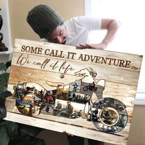 Personalized Motorcycle Photo Collage Poster Some call it adventure we call it life