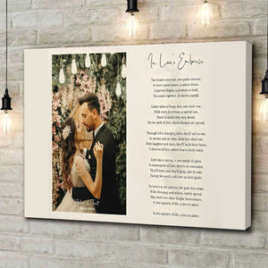 Custom Canvas Print Poster with Poem - Personalized Photo Wedding Song Lyrics