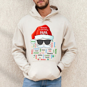 Grandpa Claus Name Word Art Personalized Christmas Hoodie