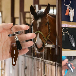 Personalized Horse Facial Marking Silhouette Acrylic Keychain Tassel Equestrians Horse Riding Accessory Gift for Horse Lover