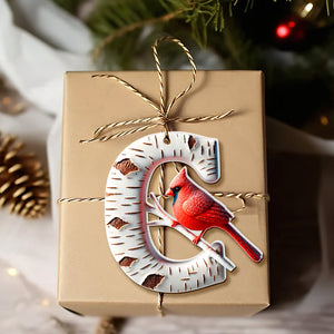 Memorial Cardinal With Custom Alphabet - Personalized Christmas Acrylic Ornament