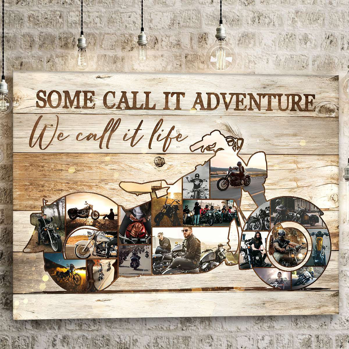 Personalized Motorcycle Photo Collage Poster Some call it adventure we call it life