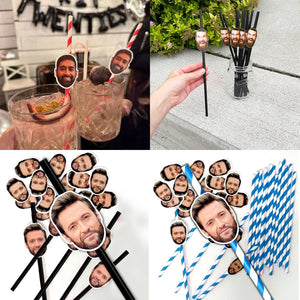 Personalized Face Straws Party Decorations