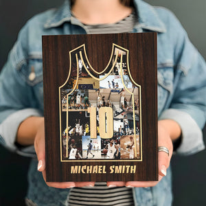 Personalized Basketball Jersey Photos Collage Canvas Poster For Basketball Player