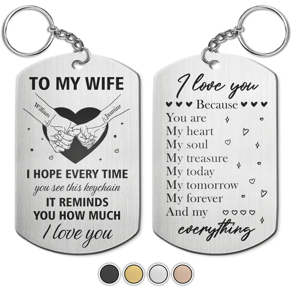 Couple Holding Hands You Are My Heart My Soul My Treasure-Personalized Stainless Steel Keychain