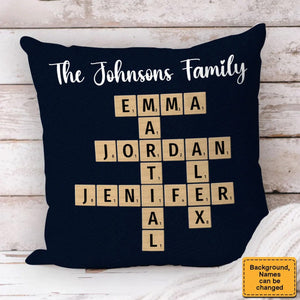 Personalized Family Crossword Puzzle Art Pillow