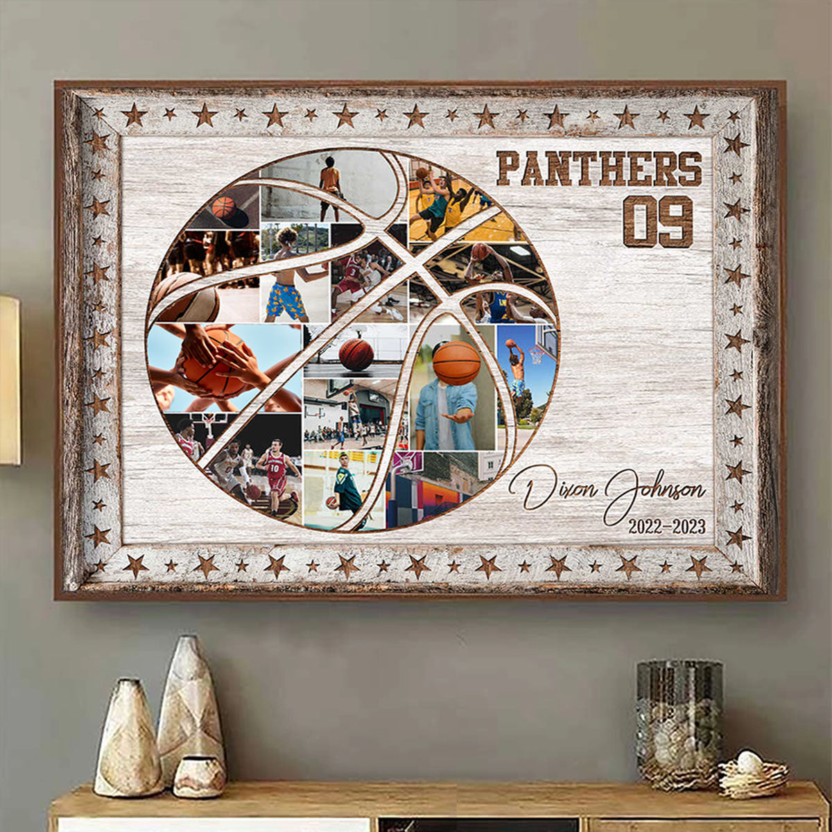 Custom Basketball Photo Collage Canvas, Team Photo Collage, Sports Gifts