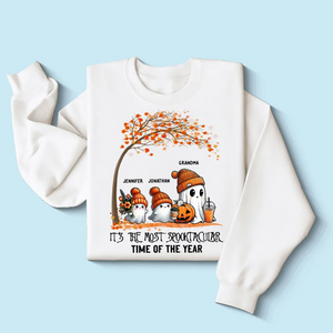 Grandma Spooky Ghost Personalized Sweatshirt, Fall Halloween Sweatshirt