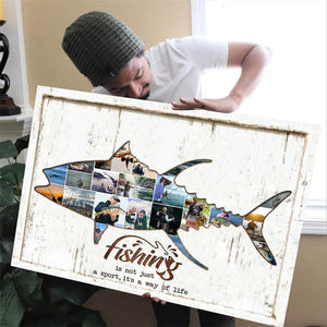 Personalized Fishing Collage Poster, Fishing Gift For Fisherman