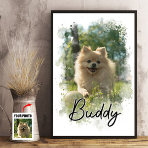 Personalized Pet Poster From Photo, Gift For Pet Owners, New Pet Gift, Pet Memorial Gift