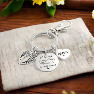 Personalized Angel Wings Memorial keychain Sympathy Gift