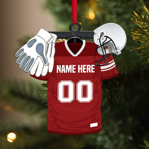 Football Uniform Helmet Gloves Personalized Christmas Ornament Gift For Football Players