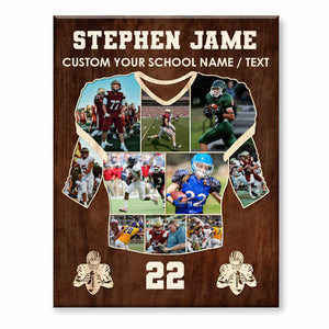 American Football Jersey Photos Collage Canvas Poster American Football Player Gift