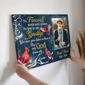 No Farewell Words Were Spoken Personalized Memorial Poster