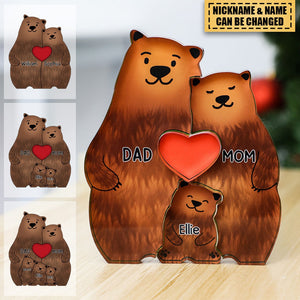 Personalized Acrylic Art Puzzle-Lovely Bear Family