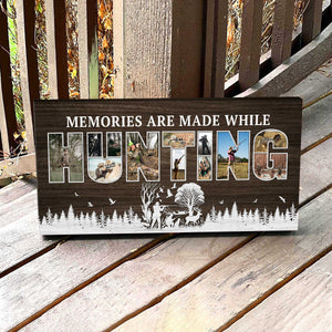 Memories Are Made While Hunting Personalized Photo Collages Canvas Gift For Hunters