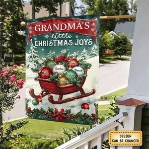 Christmas Gifts Grandma's Little Merry Personalized Garden Flags Winter Decorations