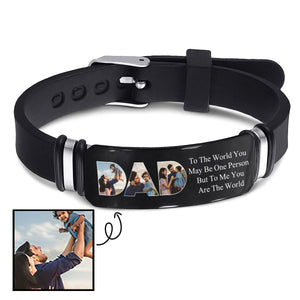 Father - To Me You Are The World - Personalized Bracelet