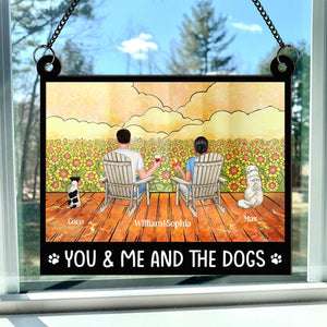 You And Me And The Dogs - Personalized Window Hanging Suncatcher Ornament