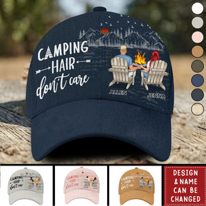 Camping Hair Don't Care Personalized cap-Gift For Camping Lovers