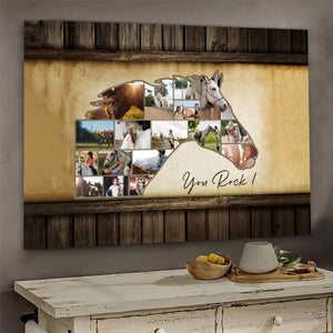 Personalized Custom Horse Picture Wall Art Gifts - Horse Photo Collage Gift For Horse Lover