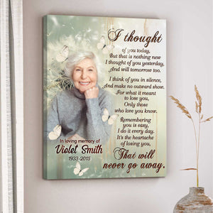 Personalized Memorial Canvas Poster – I Thought Of You Today Sign