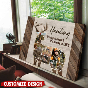 Hunting Deer Photo Collage Personalized Canvas, Gifts For Hunting Man