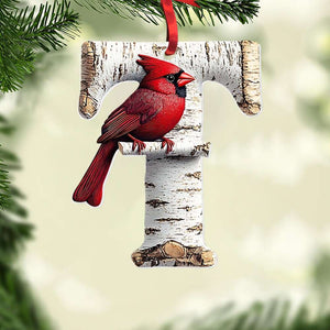 Memorial Cardinal With Custom Alphabet - Personalized Christmas Acrylic Ornament