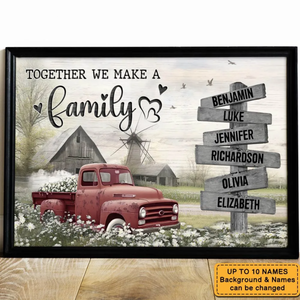 Family Farmhouse Personalized Gift Old Truck Poster