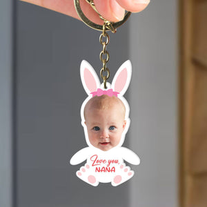 Personalized Gifts For Grandma Keychain Little Bunny Kid