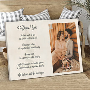 Custom Canvas Print Poster with Poem - Personalized Photo Wedding Song Lyrics