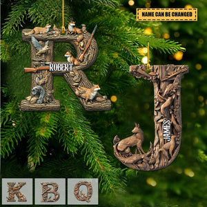 Best Hunting Alphabet Personalized Christmas Acrylic Ornament