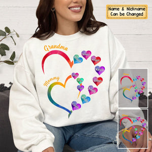 Personalized Gift For Grandma 2 Heart - Sweatshirt