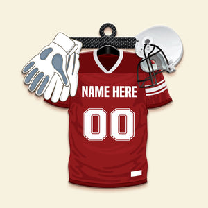 Football Uniform Helmet Gloves Personalized Christmas Ornament Gift For Football Players